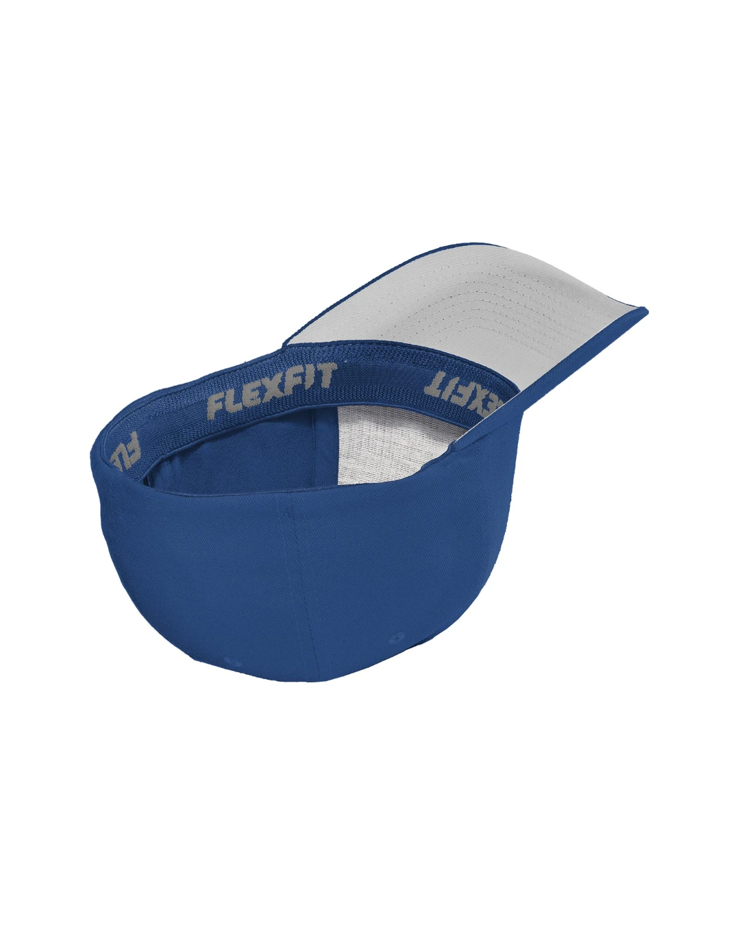 Custom fitted hats in Royal, inside