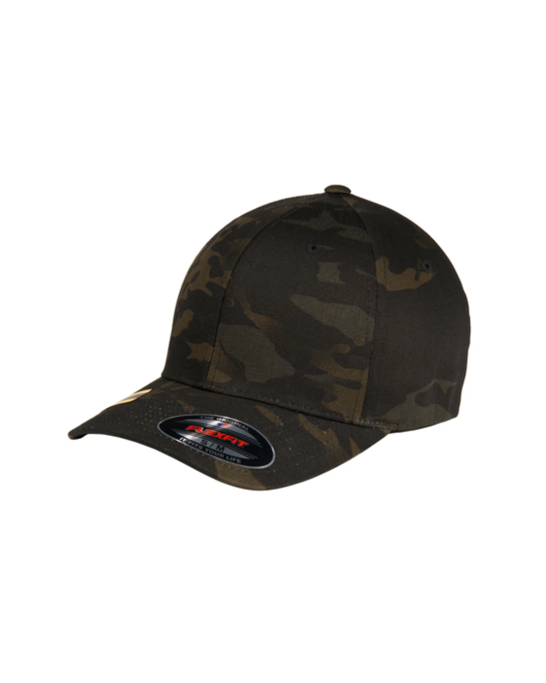 Custom fitted hats in Black Camo
