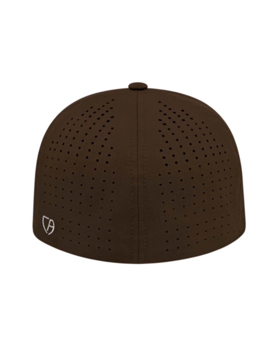 Custom Flexfit hats in Brown, back