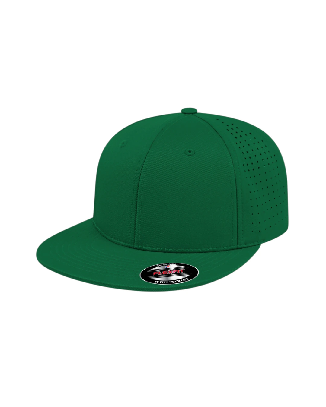 Custom Flexfit hats in Dark Green