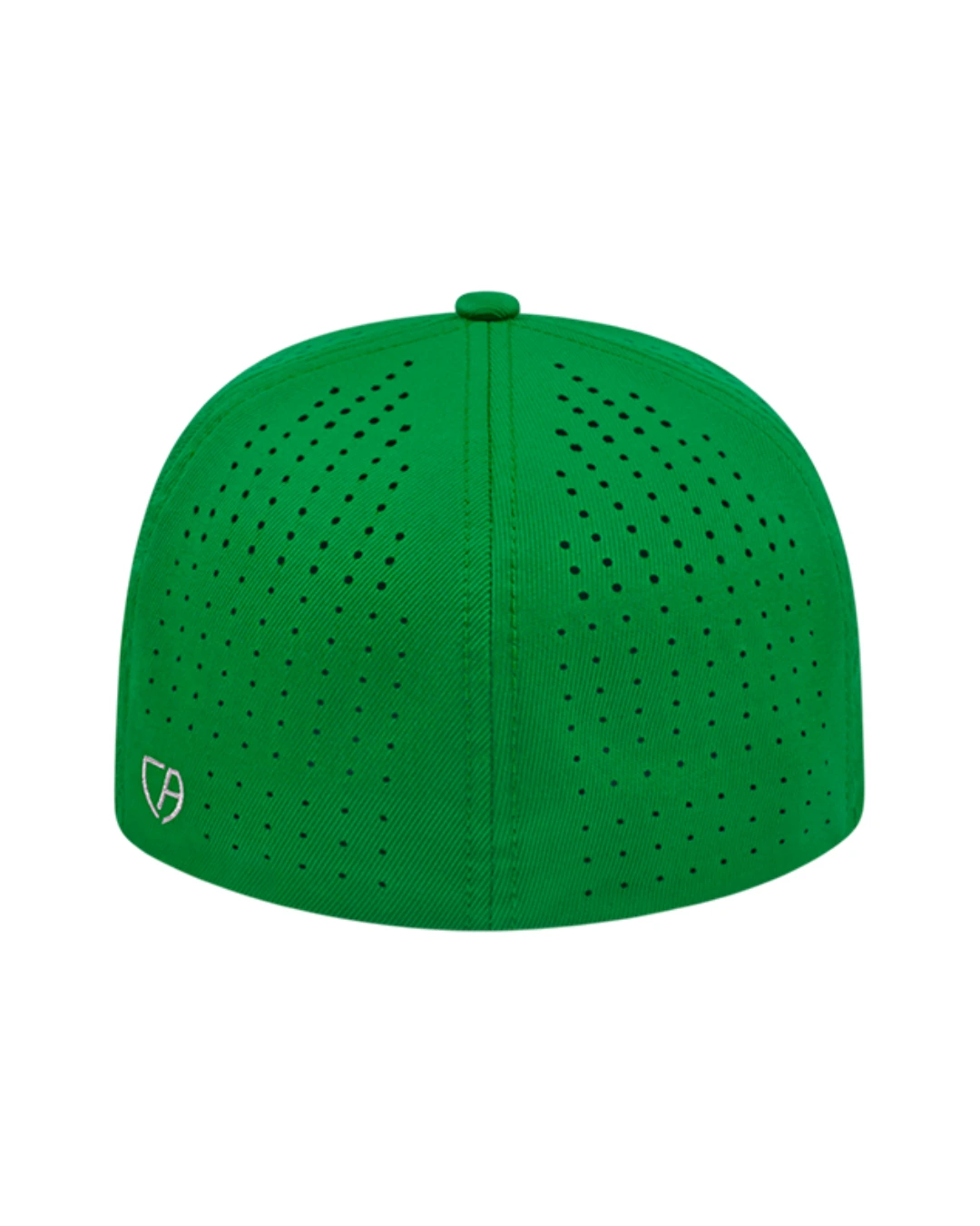 Custom Flexfit hats in Kelly Green, back
