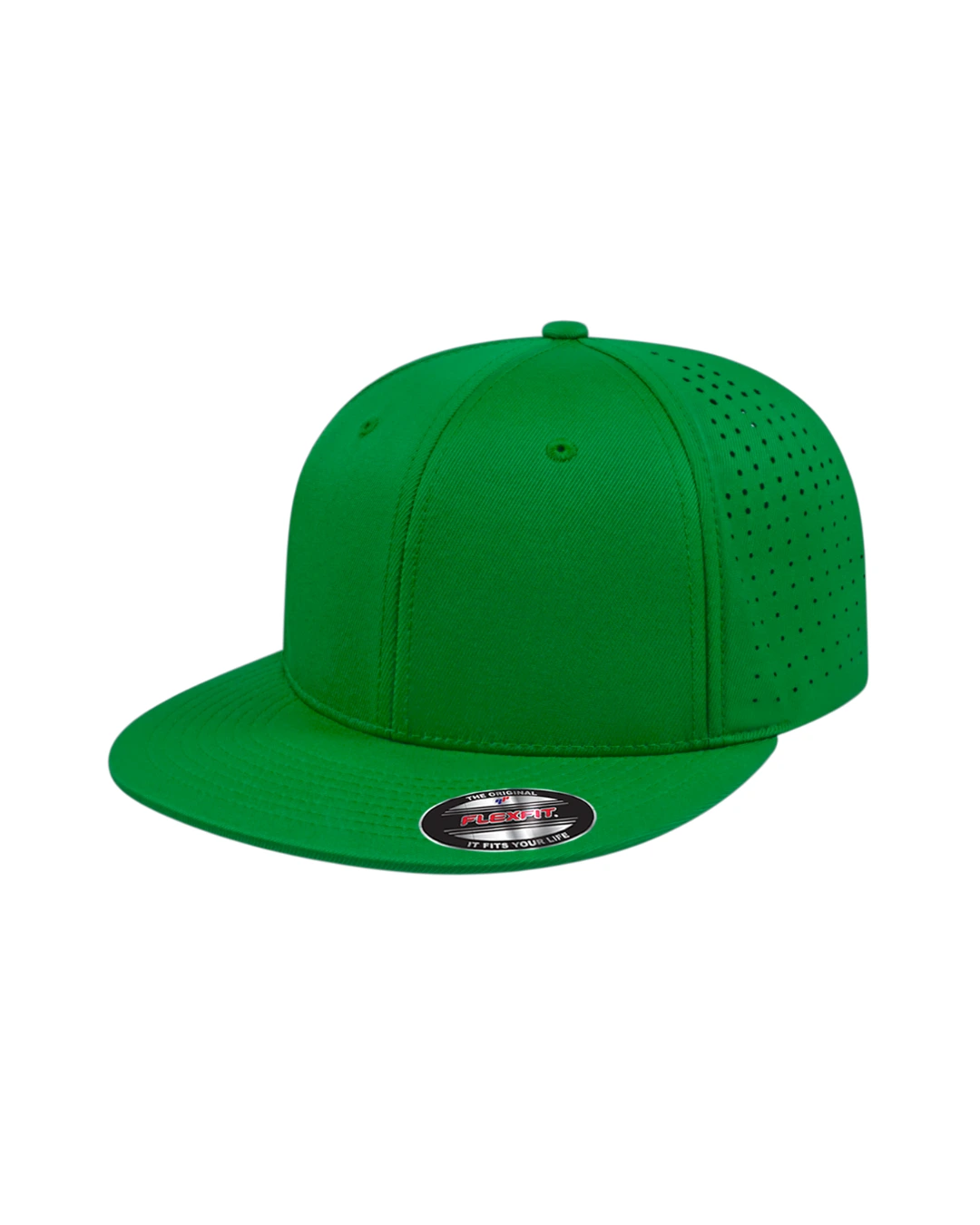 Custom Flexfit hats in Kelly Green
