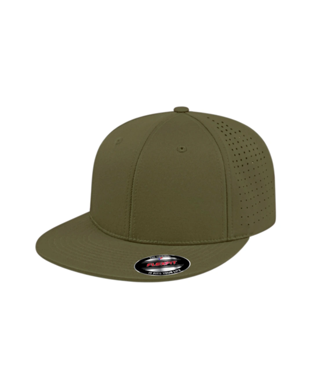 Custom Flexfit hats in Loden