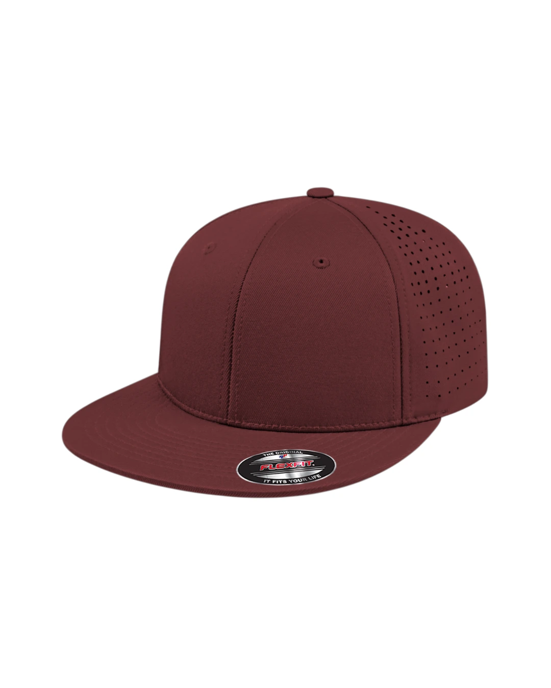Custom Flexfit hats in Maroon