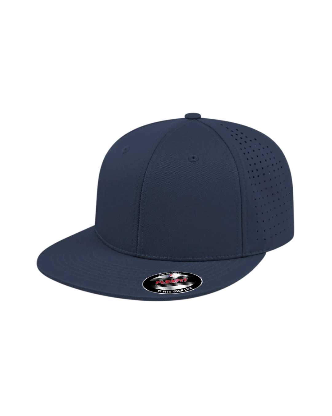 Custom Flexfit hats in Navy Blue
