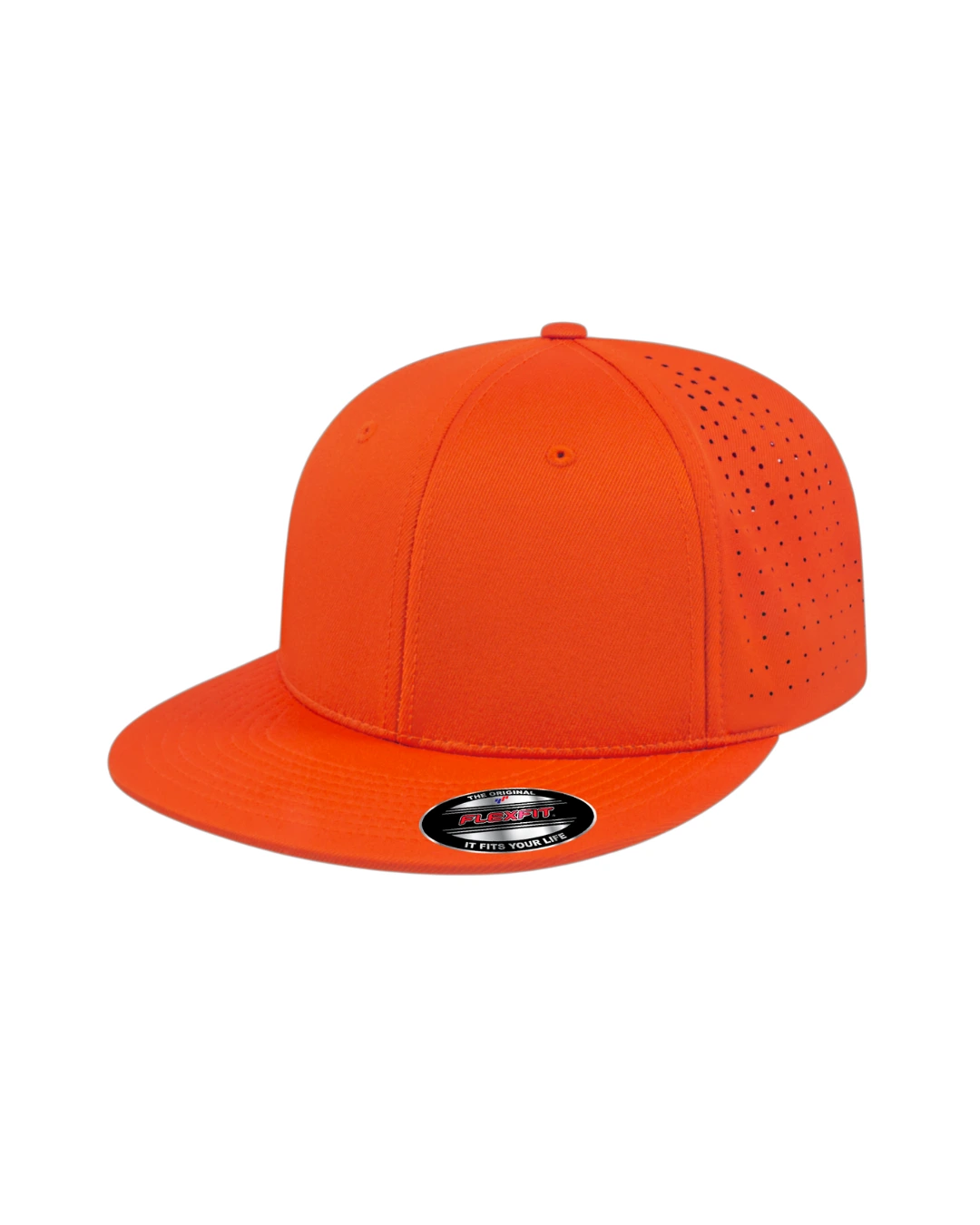 Custom Flexfit hats in Orange
