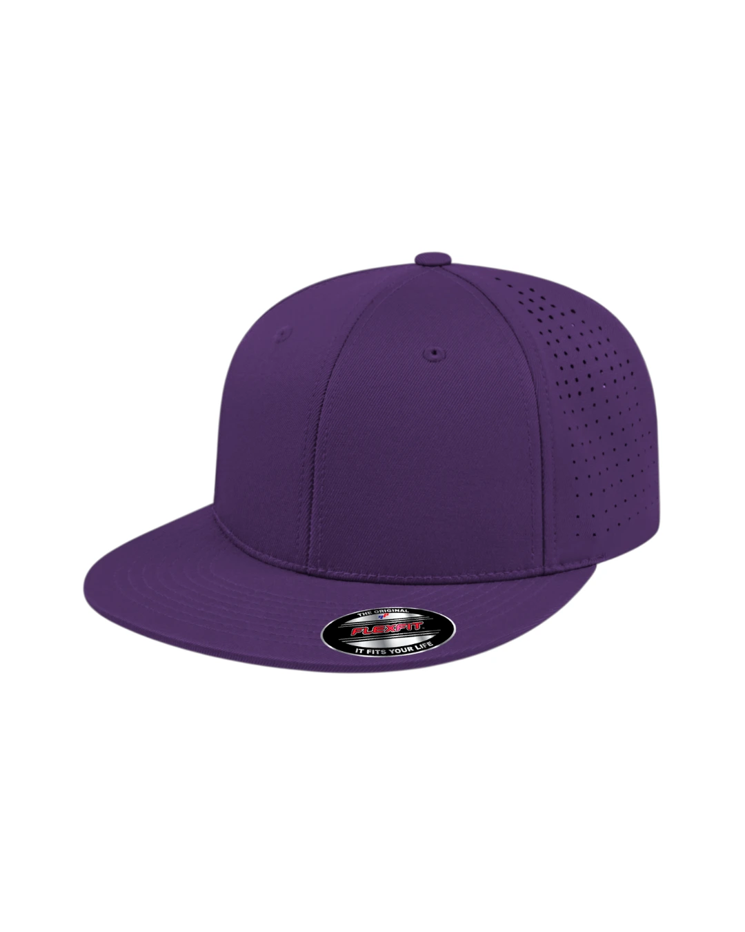 Custom Flexfit hats in Purple