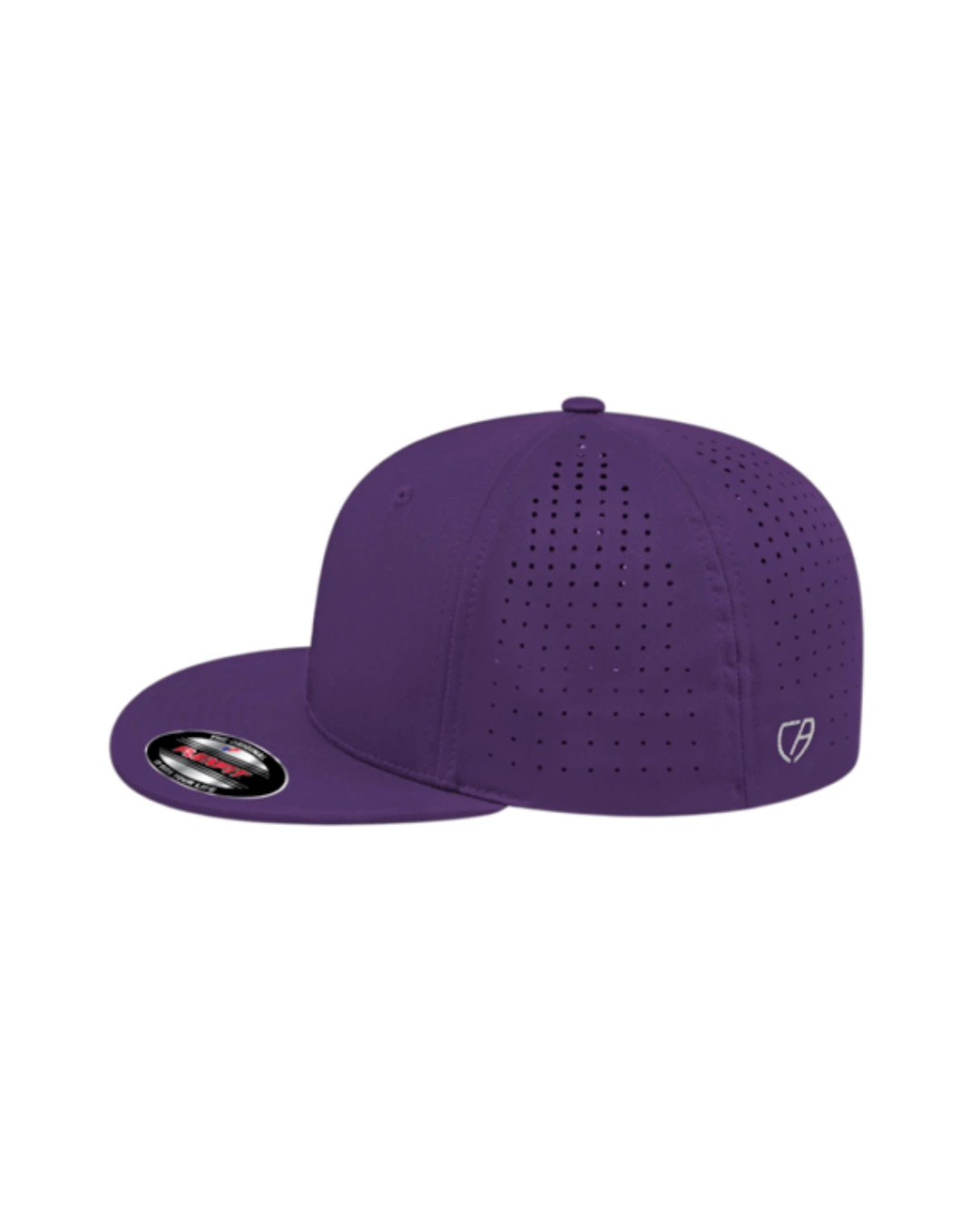 Custom Flexfit hats in Purple, side