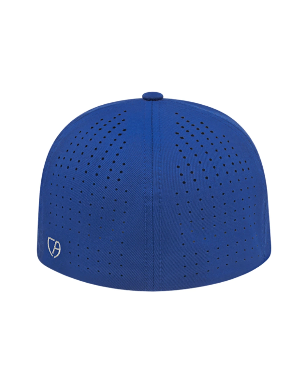 Custom Flexfit hats in Royal Blue, back