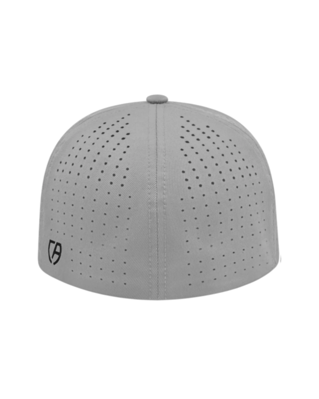 Custom Flexfit hats in Silver, back