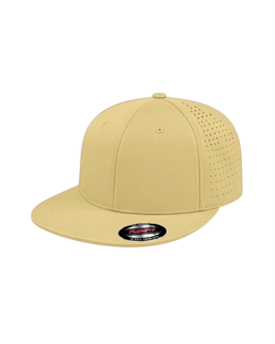 Custom Flexfit hats in Vegas Gold