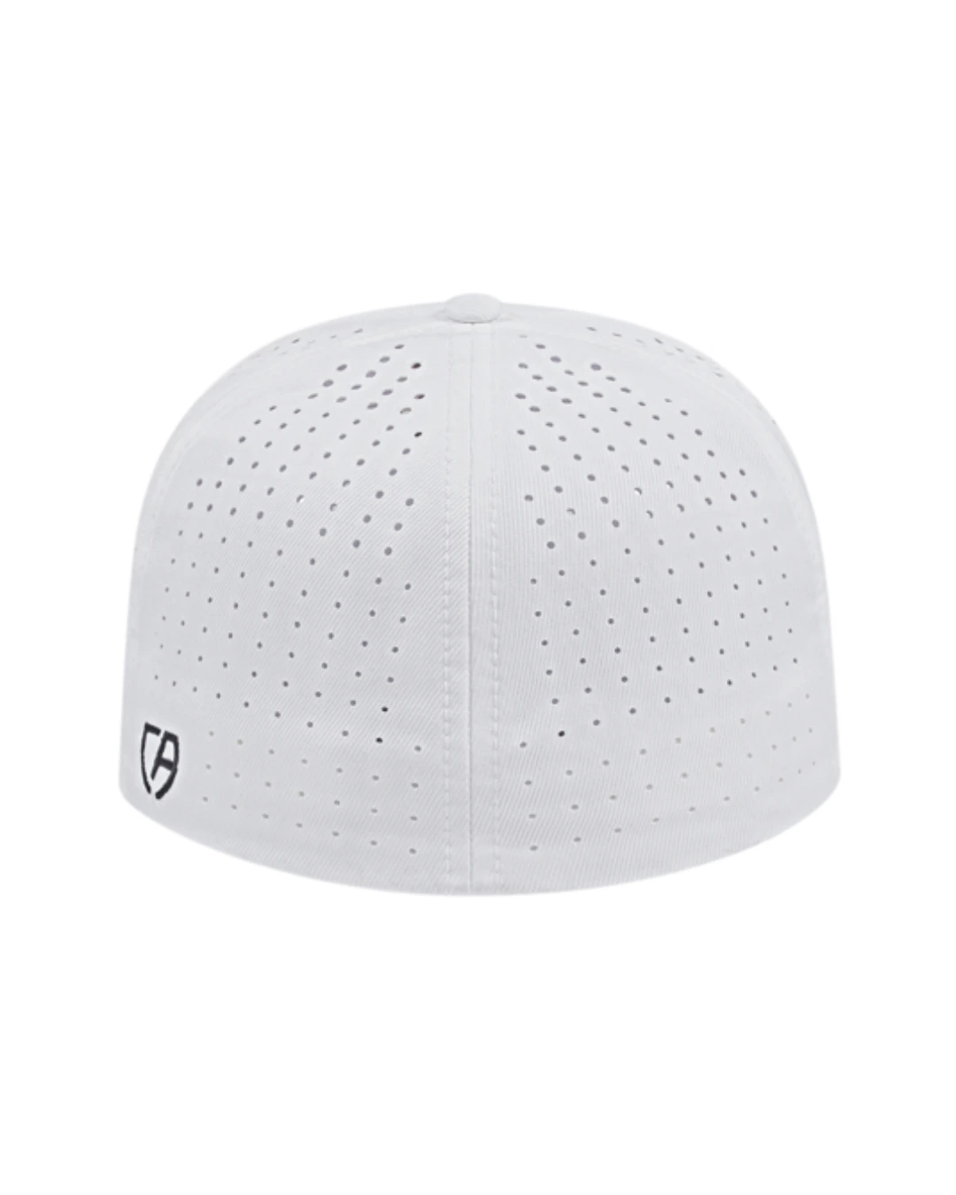 Custom Flexfit hats in White, back