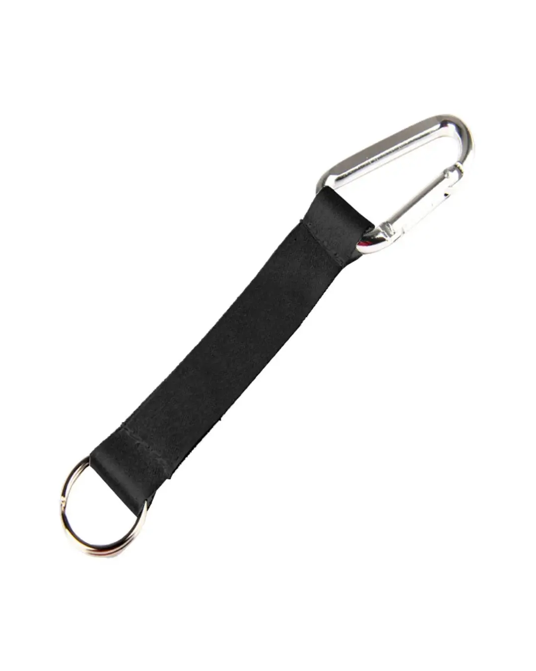 Custom lanyard keychains in black, 5 inch full color polyester strap with aluminum carabiner and split key ring