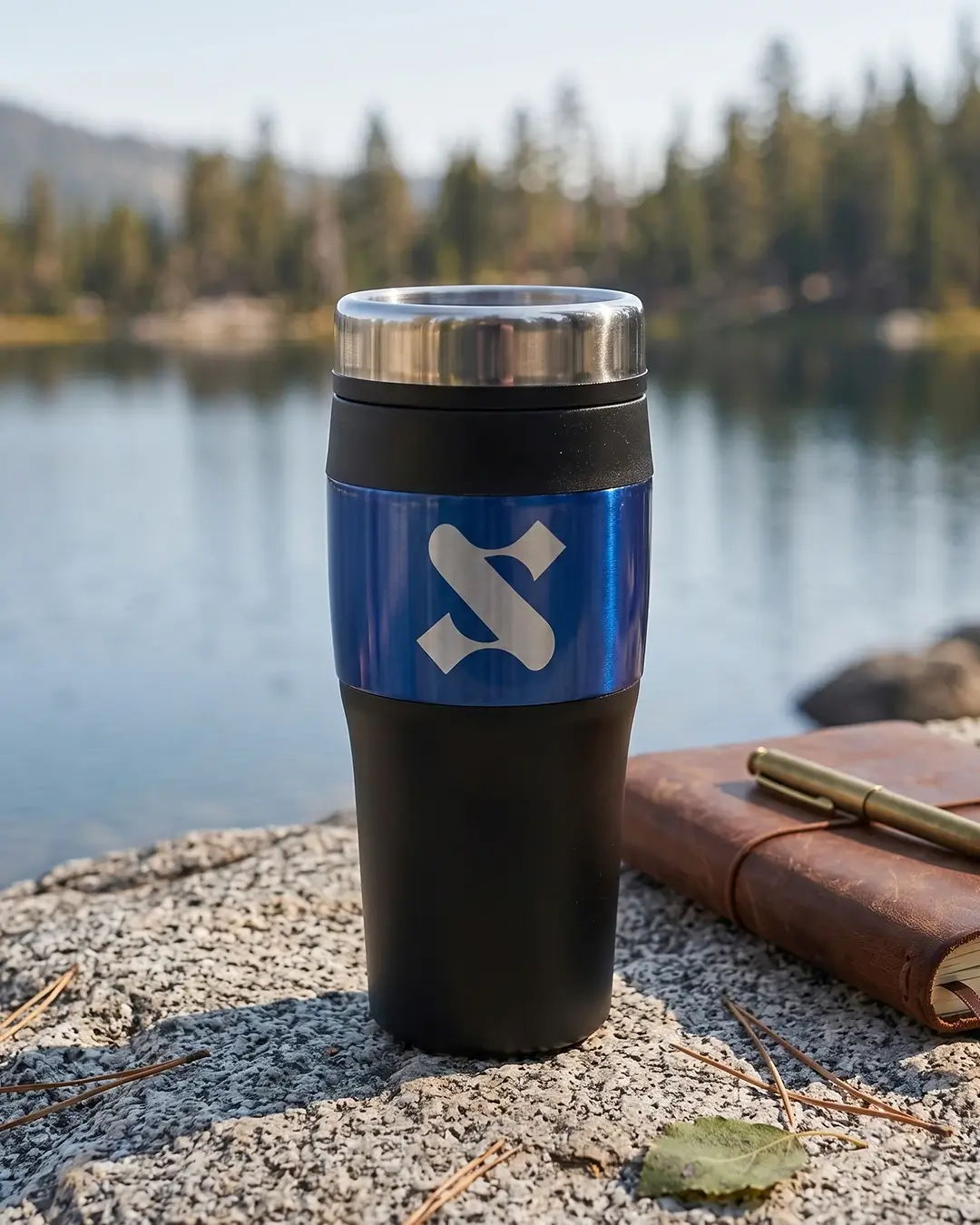 Custom insulated coffee mugs, 16 oz mess-free lid