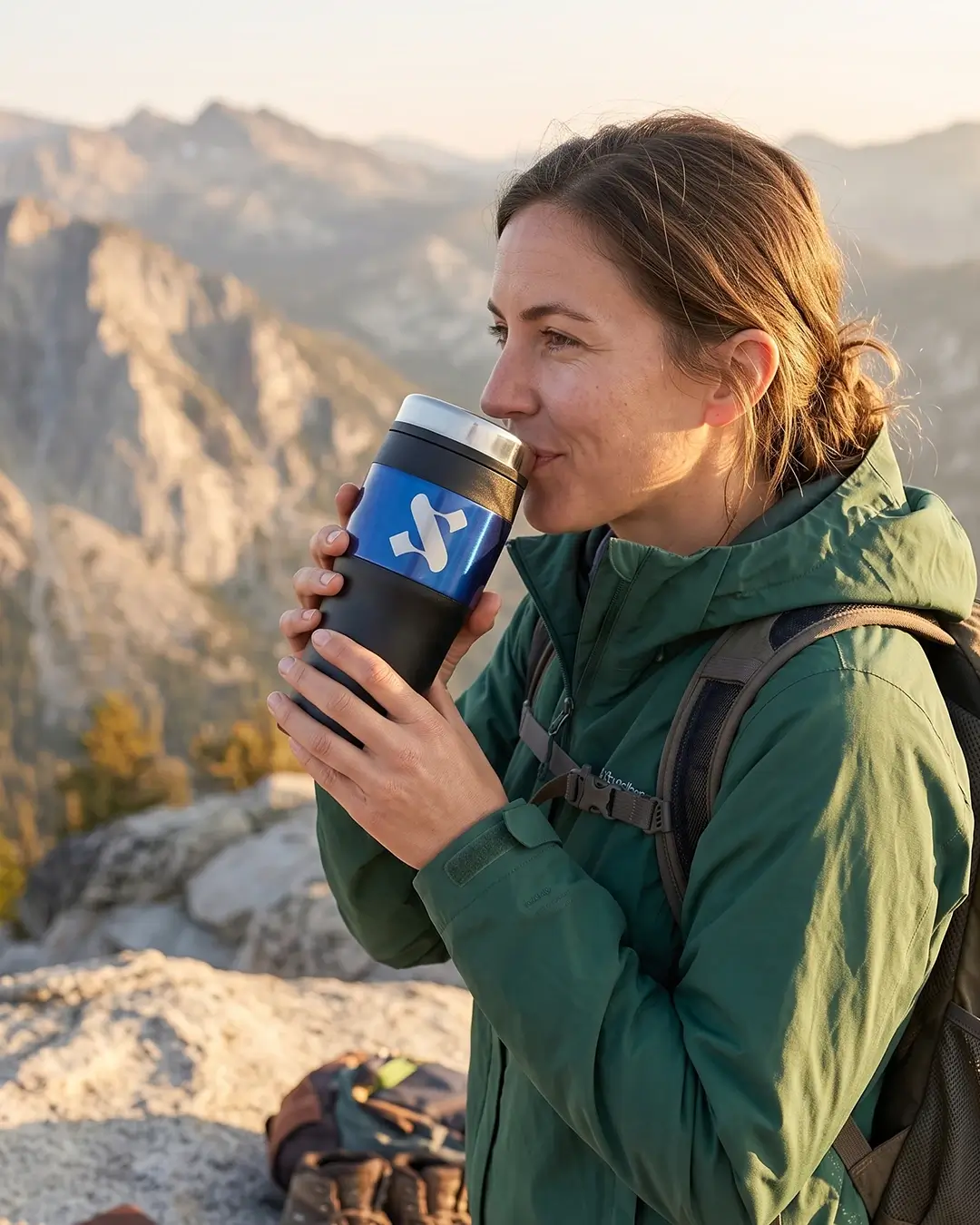 Custom insulated coffee mugs, 16 oz mess-free lid