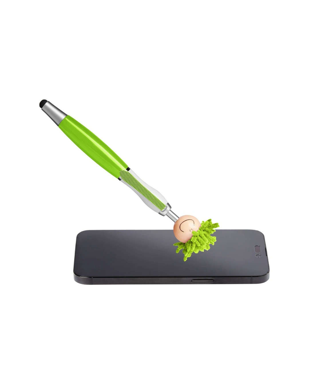 Custom MopToppers pens in Lime Green, mop top detail