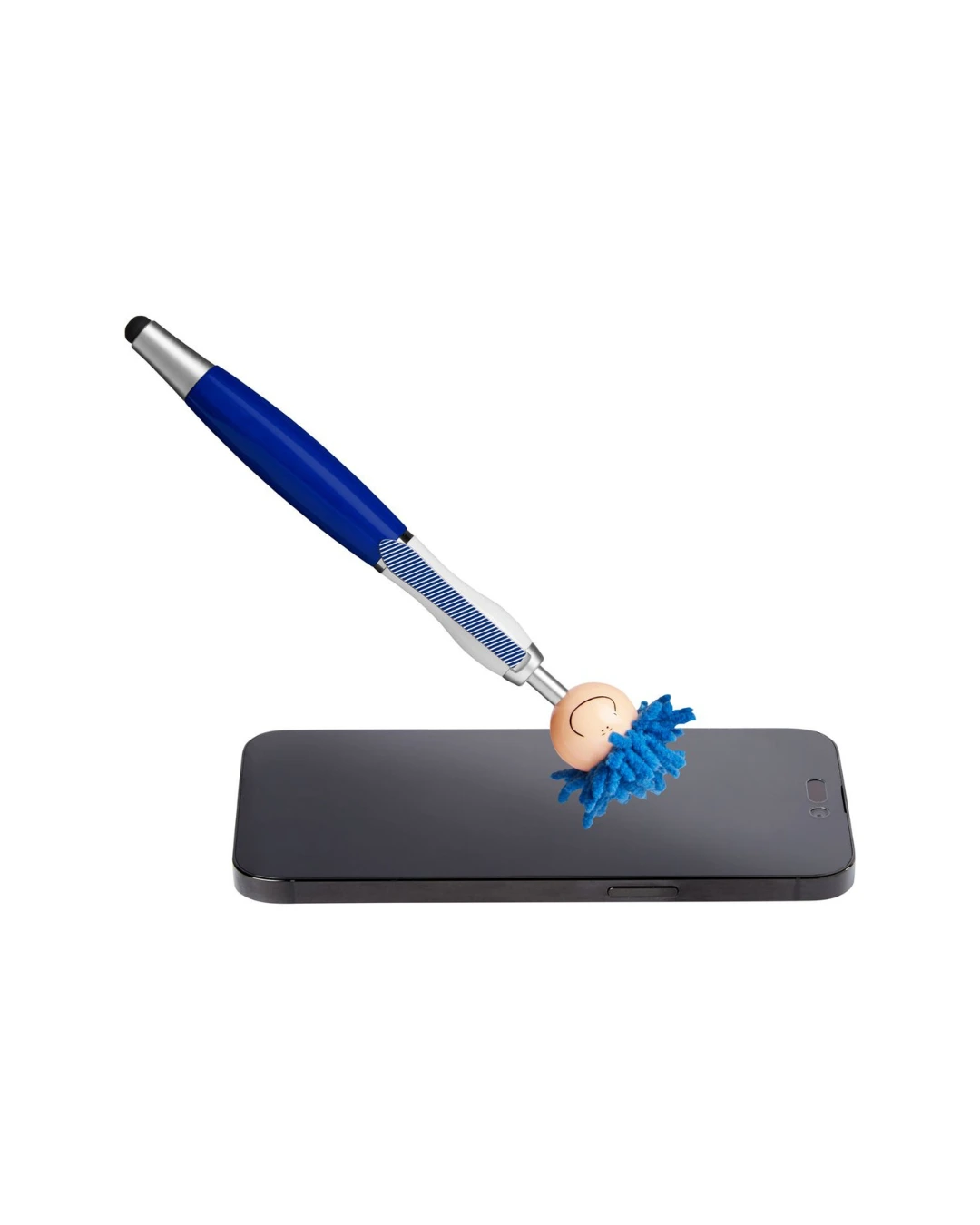 Custom MopToppers pens in True Royal, mop top detail