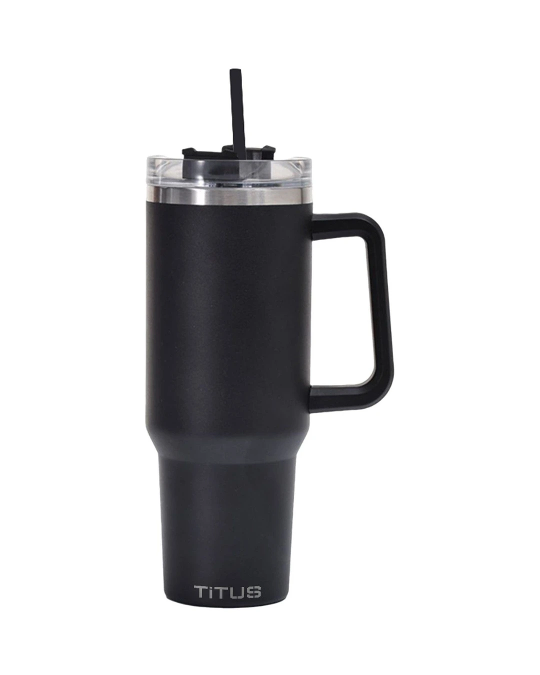 Custom tumblers with straw in Black