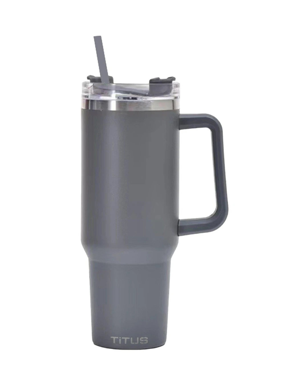 Custom tumblers with straw in Gray