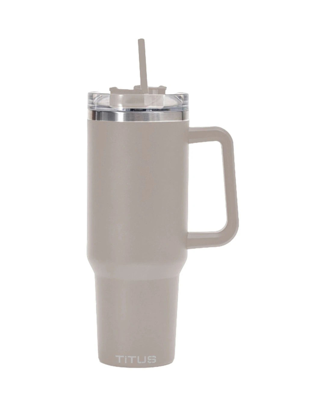 Custom tumblers with straw in Khaki