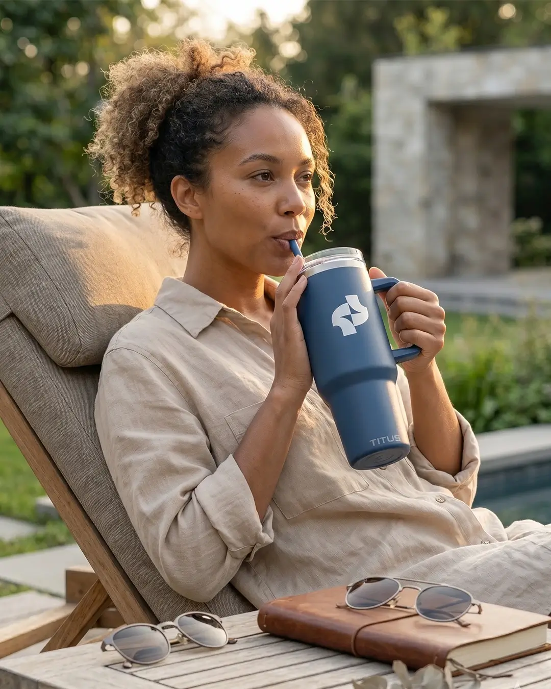 Custom tumblers with straw showing the decoration area on the body