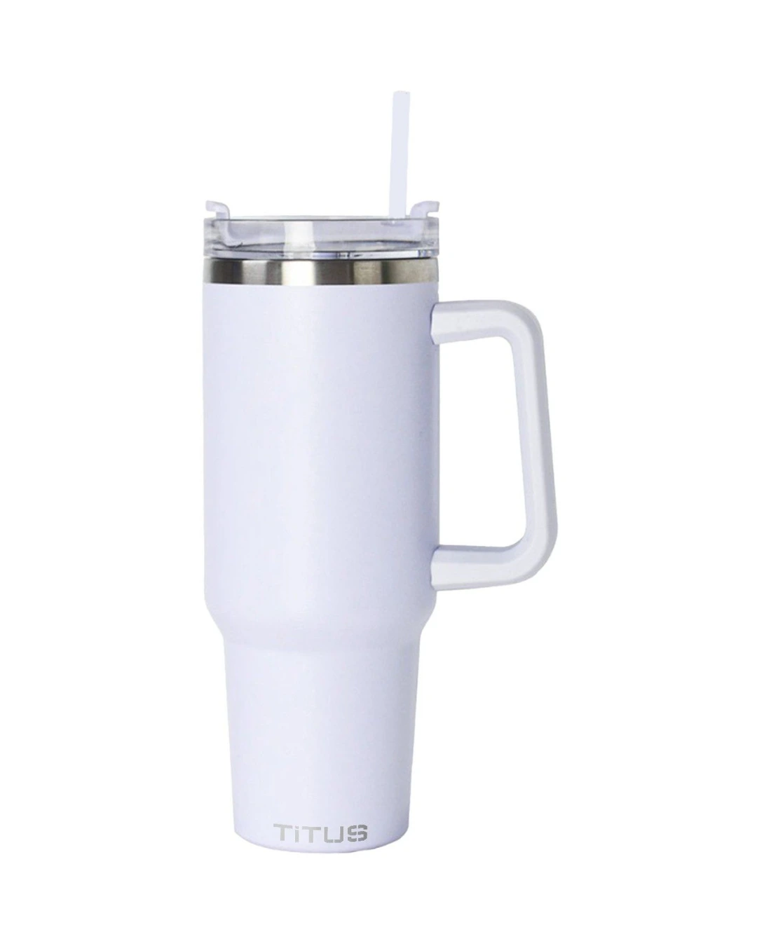 Custom tumblers with straw in White