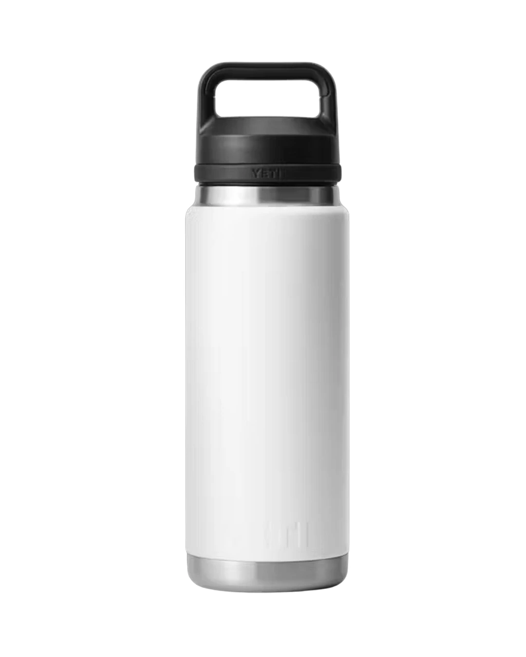 Custom YETI water bottles in white, Rambler 26 oz with Chug Cap, laser engraved
