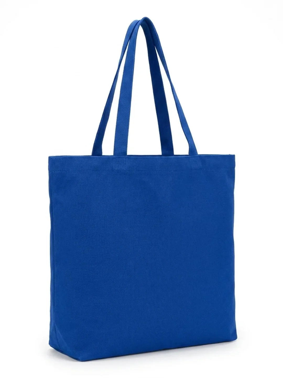 Custom extra-large cotton canvas grocery tote bag in Royal Blue with gusset, blank, by Brandevois