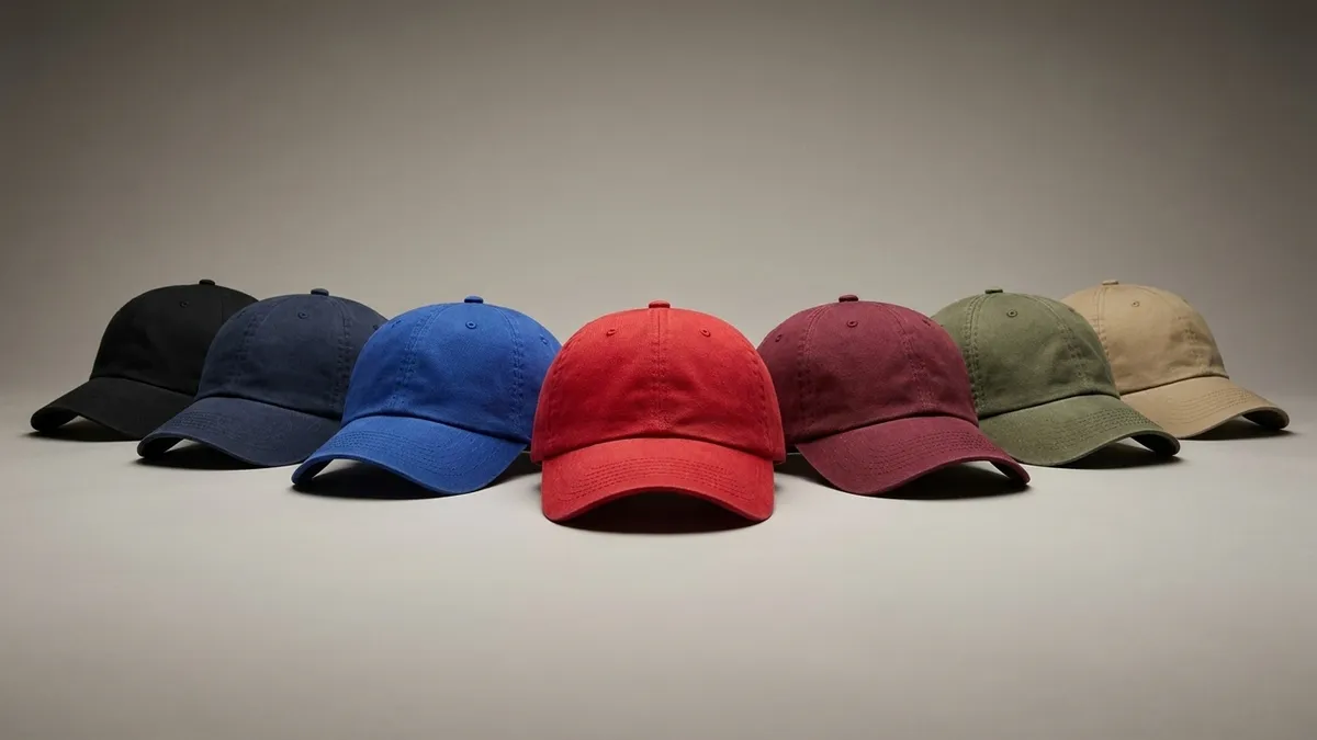 Custom OTTO baseball caps in many colors lined up — Brandevois
