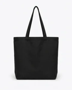 Custom reusable grocery bag, extra-large 12 oz cotton canvas tote with gusset, in Black