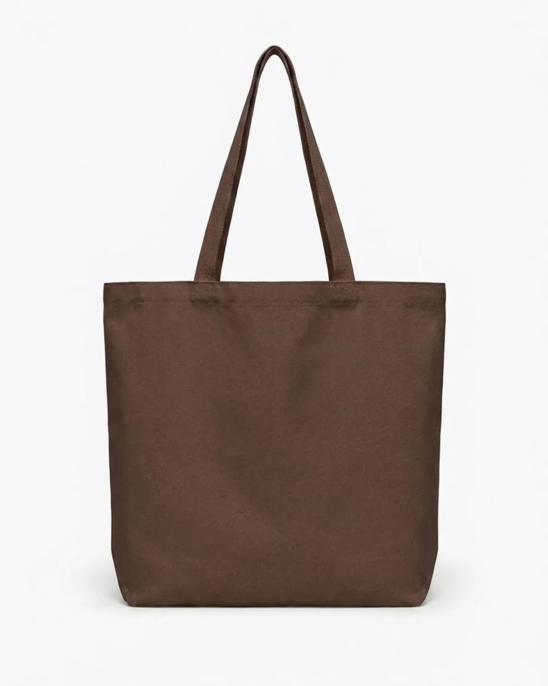 Custom reusable grocery bag, extra-large 12 oz cotton canvas tote with gusset, in Chocolate