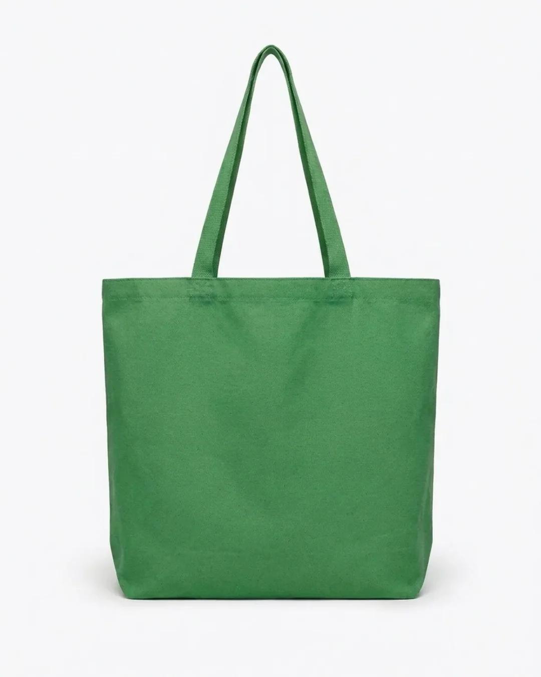 Custom reusable grocery bag, extra-large 12 oz cotton canvas tote with gusset, in Green