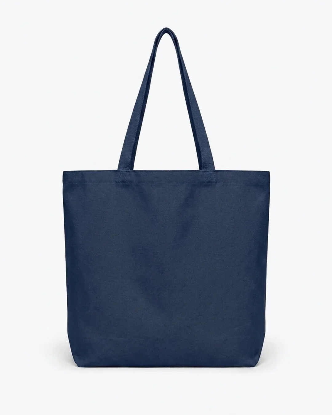 Custom reusable grocery bag, extra-large 12 oz cotton canvas tote with gusset, in Navy Blue