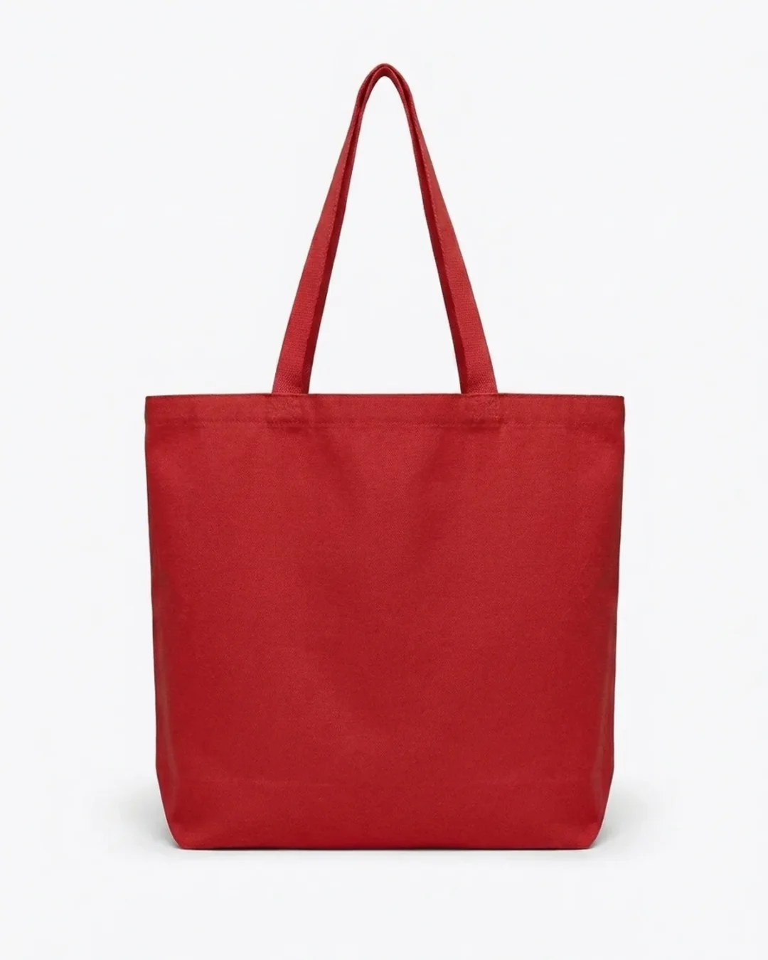 Custom reusable grocery bag, extra-large 12 oz cotton canvas tote with gusset, in Red
