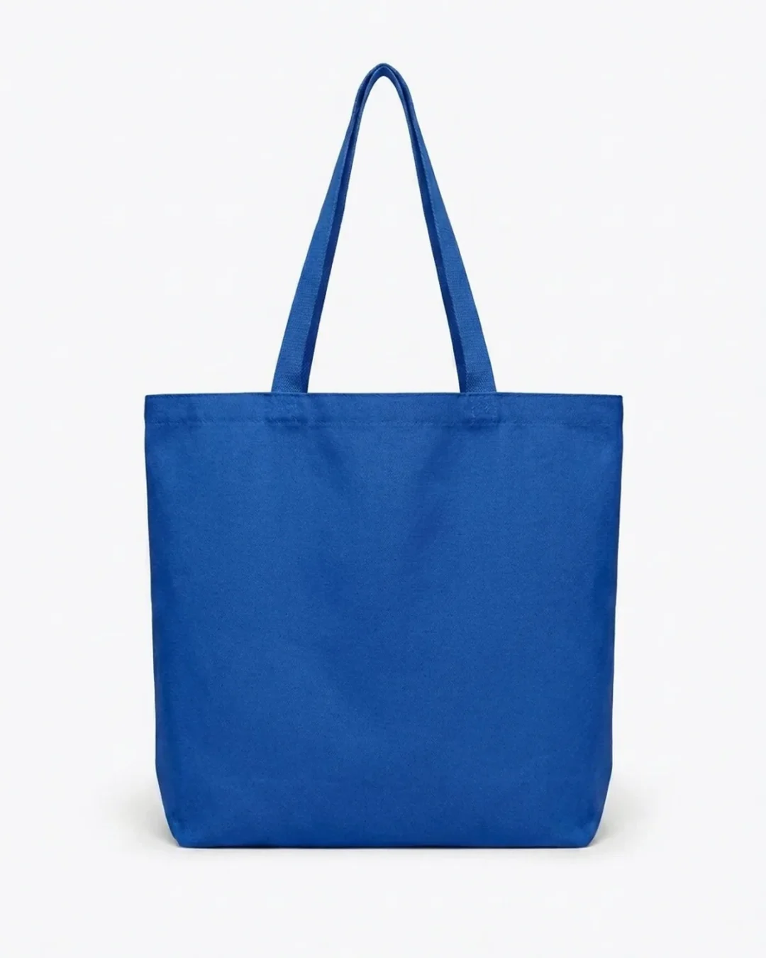 Custom reusable grocery bag, extra-large 12 oz cotton canvas tote with gusset, in Royal Blue