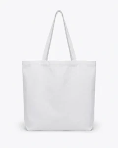 Custom reusable grocery bag, extra-large 12 oz cotton canvas tote with gusset, in White