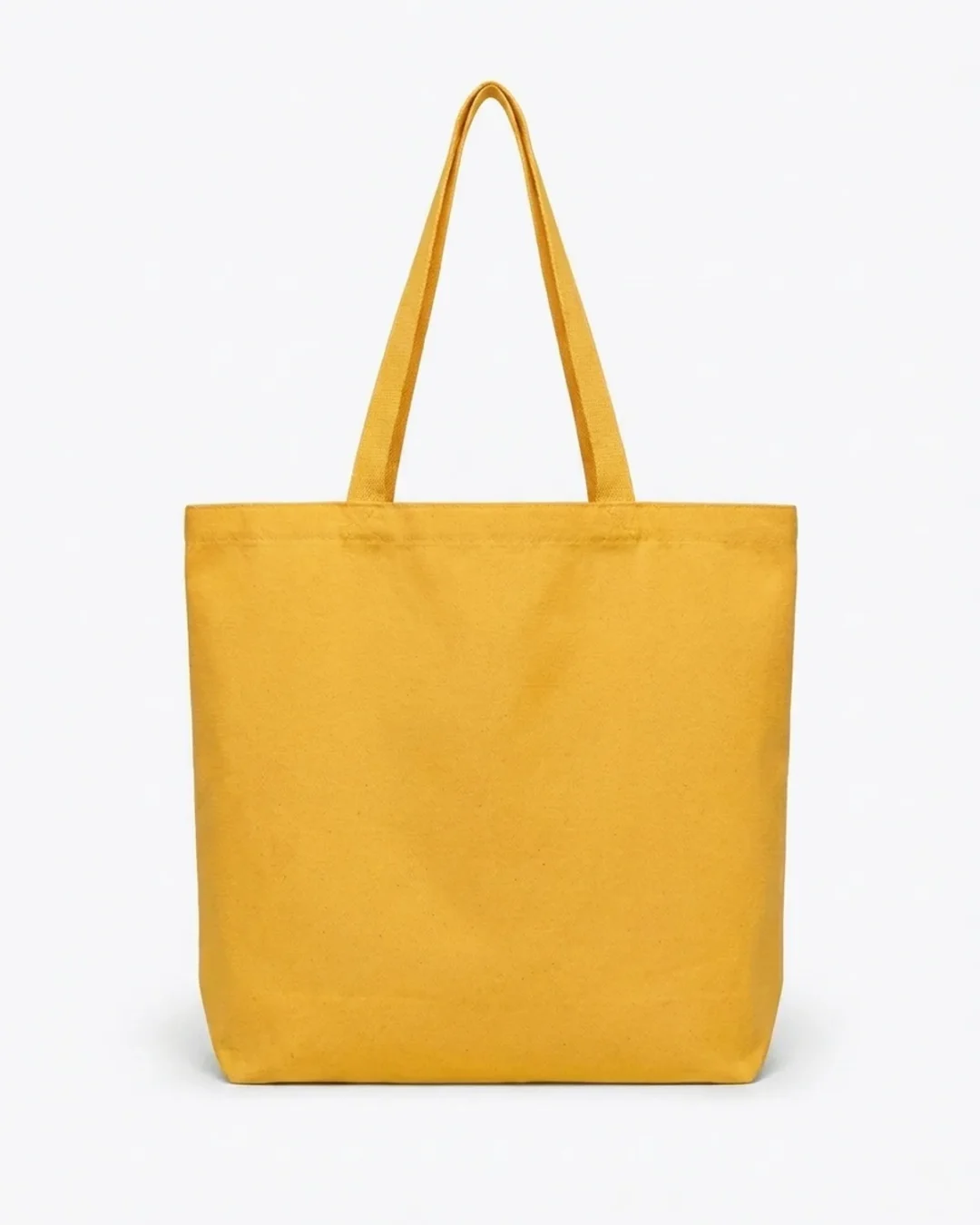 Custom reusable grocery bag, extra-large 12 oz cotton canvas tote with gusset, in Yellow