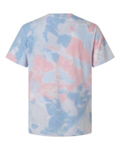Custom tie-dye shirts in Zephyr, Colortone Vintage crumple-dyed tee, flat back