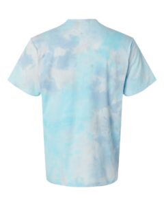 Custom tie-dye shirts in Breeze, Colortone Vintage crumple-dyed tee, flat back