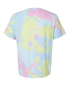 Custom tie-dye shirts in Reef, Colortone Vintage crumple-dyed tee, flat back