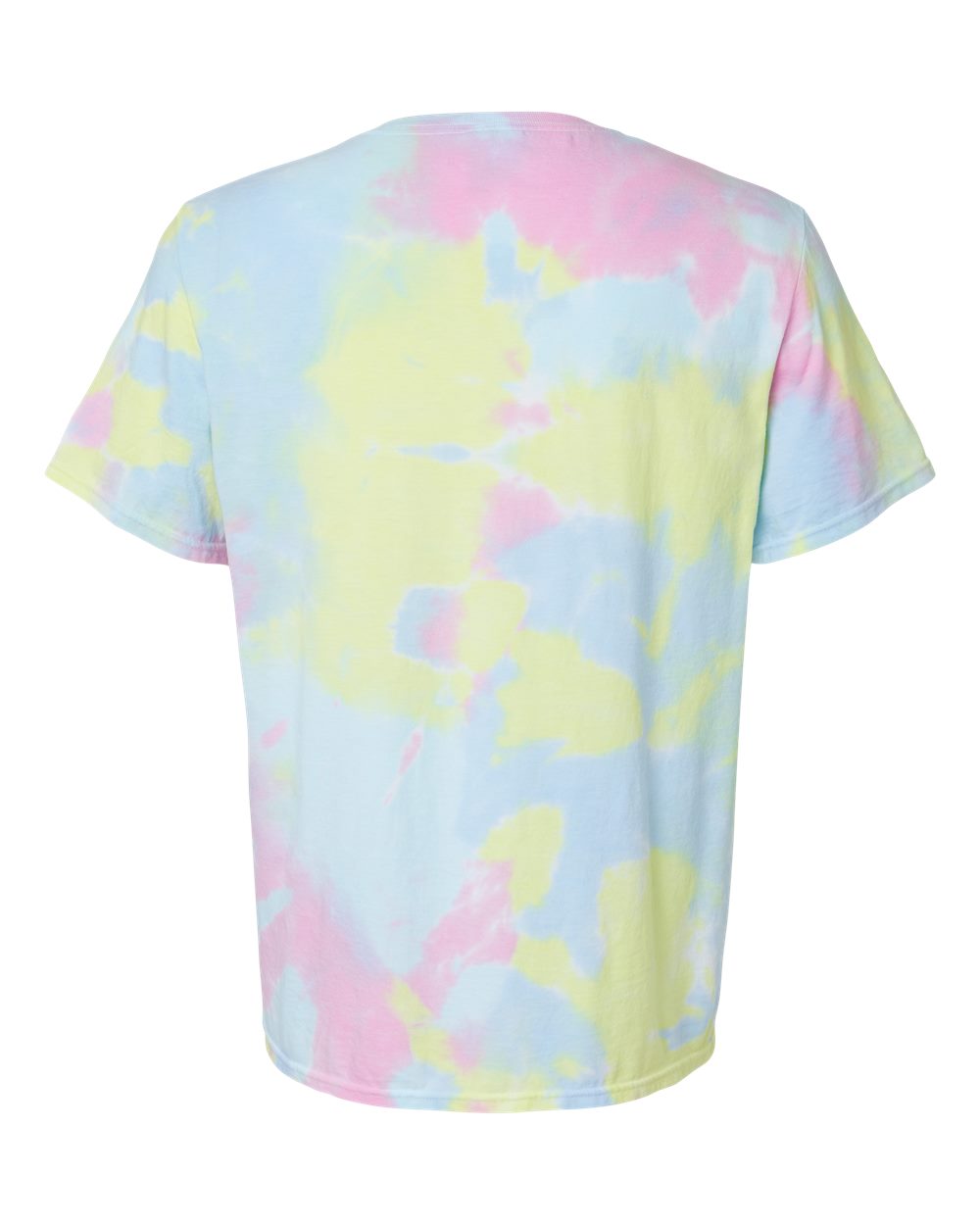 Custom tie-dye shirts in Reef, Colortone Vintage crumple-dyed tee, flat back
