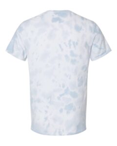 Custom tie-dye shirts in Storm, Colortone Vintage crumple-dyed tee, flat back