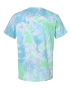 Custom tie-dye shirts in Wave, Colortone Vintage crumple-dyed tee, flat back