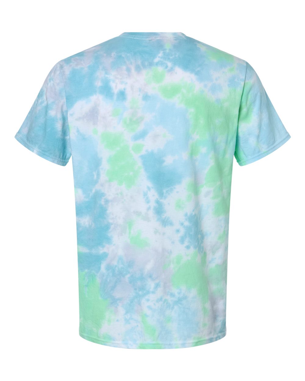 Custom tie-dye shirts in Wave, Colortone Vintage crumple-dyed tee, flat back