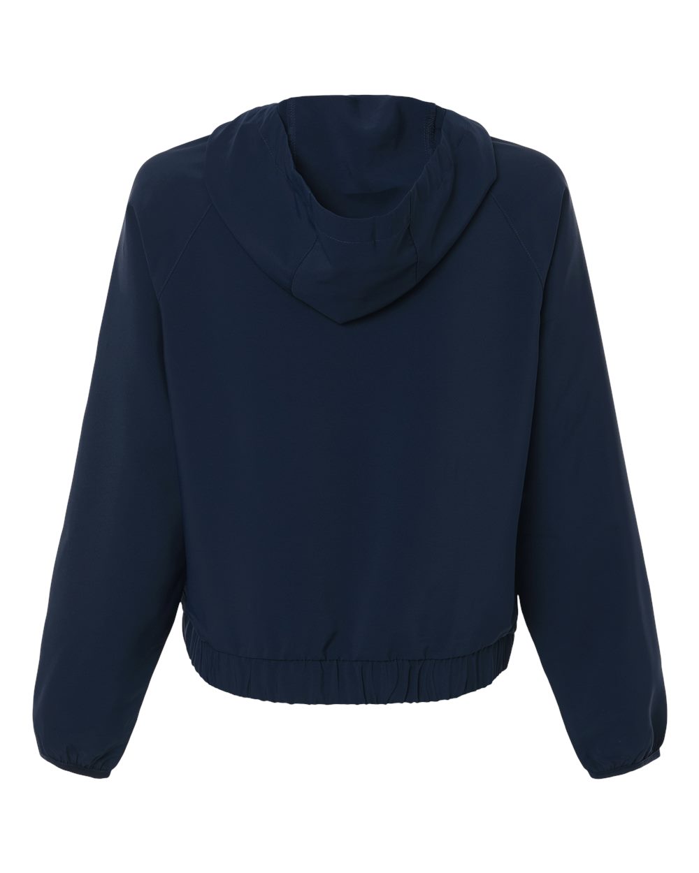 Custom sun shirts, Classic Navy women's UPF hooded pullover, back view