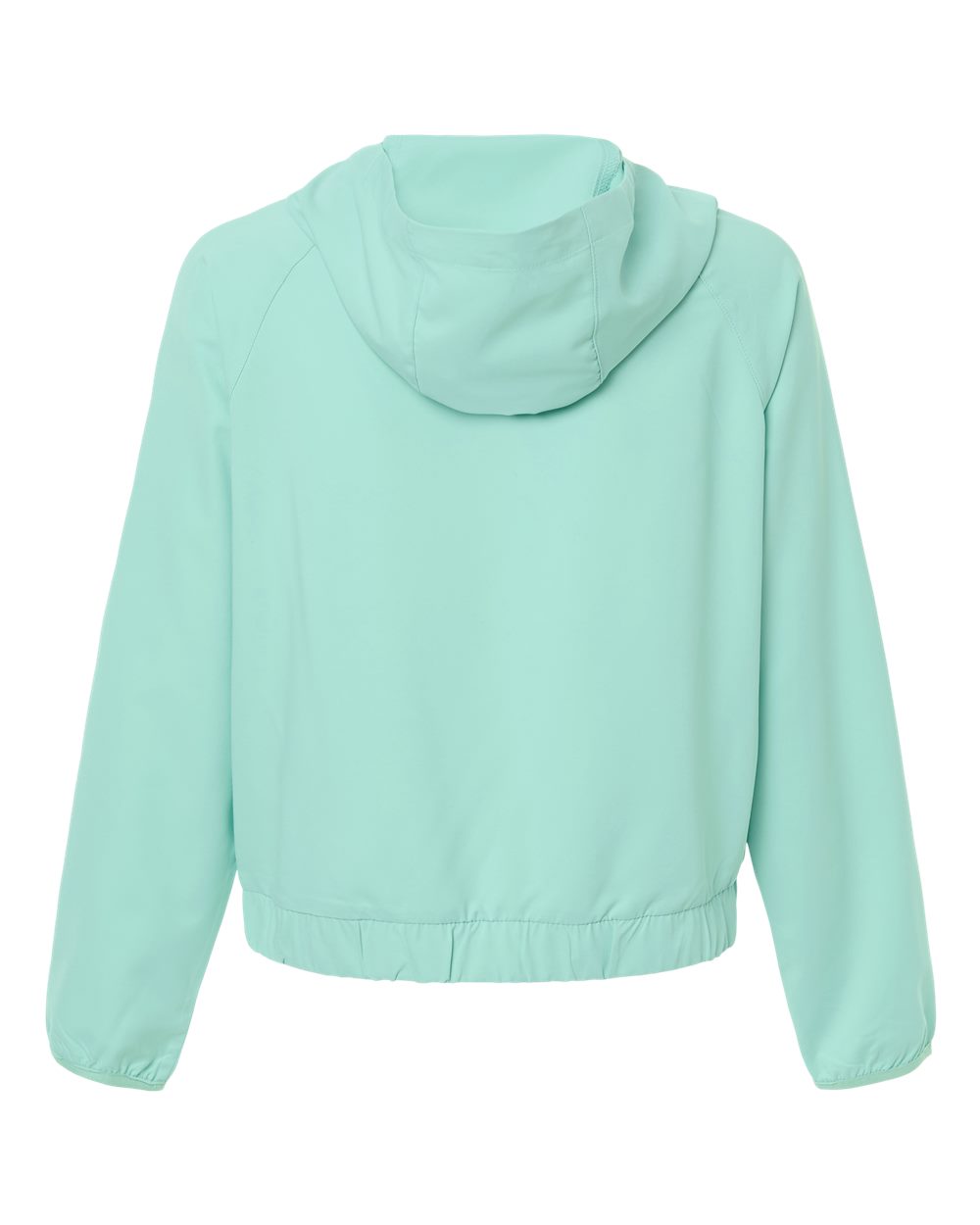 Custom sun shirts, Sea Glass women's UPF hooded pullover, back view