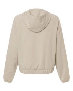 Custom sun shirts, Stone women's UPF hooded pullover, back view