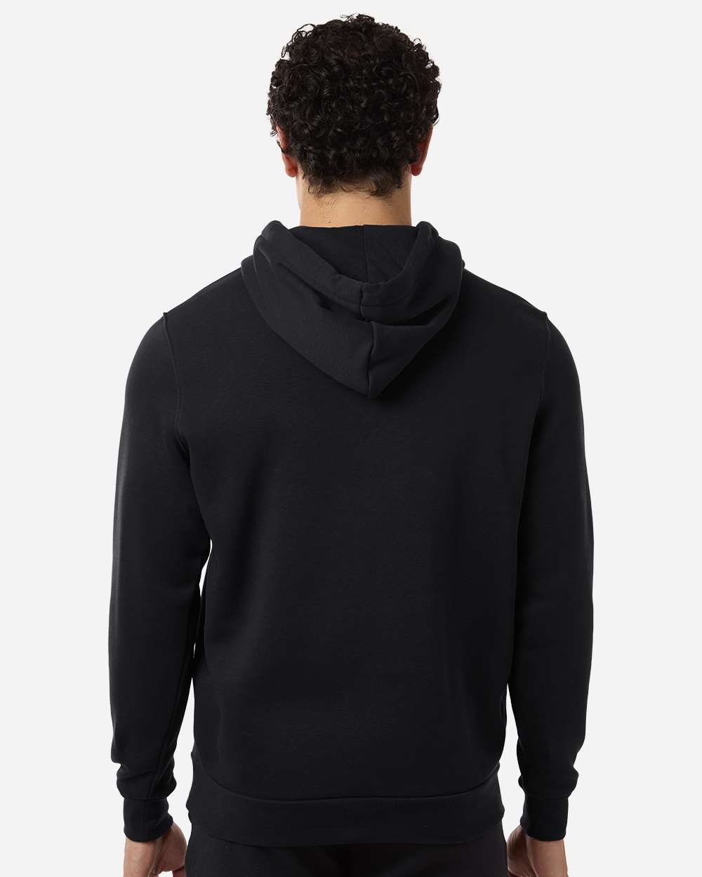 Custom team hoodies, Black / White Under Armour Icon fleece hoodie on model, back
