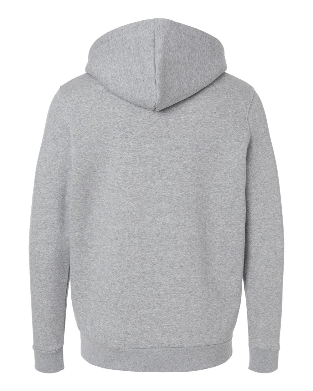 Custom team hoodies, Mod Grey Light Heather / White Under Armour Icon fleece hoodie, back view