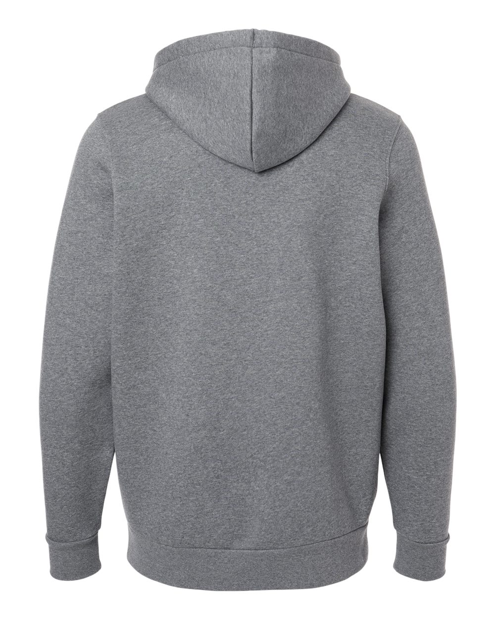 Custom team hoodies, Pitch Grey Medium Heather / White Under Armour Icon fleece hoodie, back view
